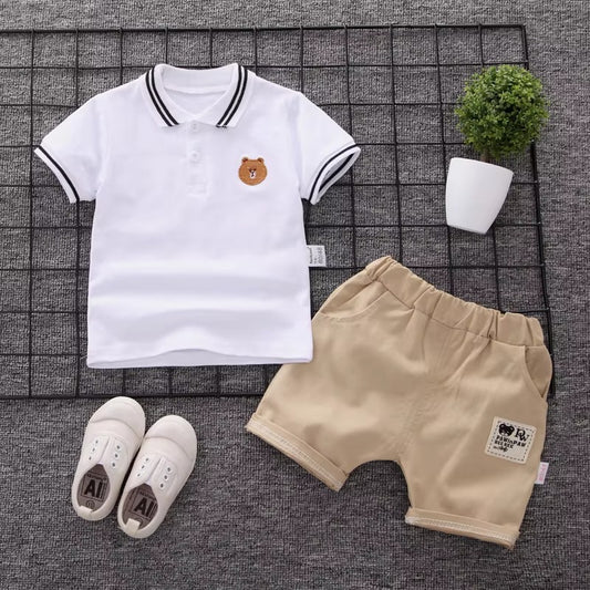 Boys' Summer Sports Two-Piece Sets – New, Short-Sleeve T-Shirt