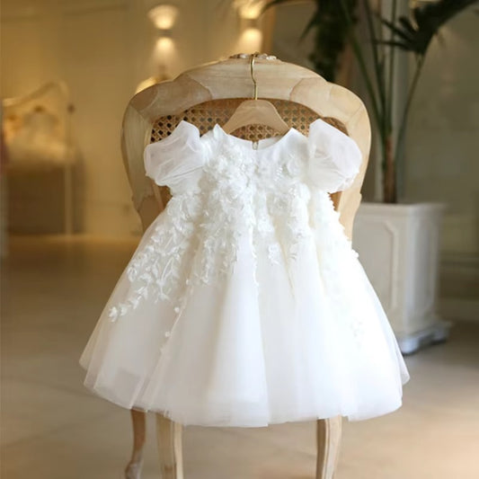 Girls' Korean High-Waisted Princess Dress – Luxury (9-11 Years, 1st Birthday/Party)