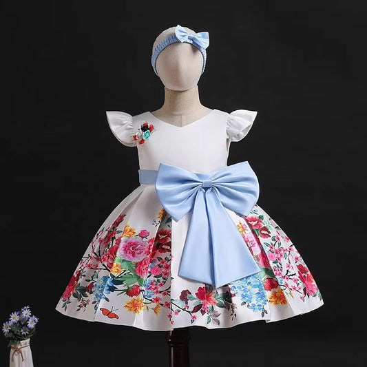 Baby Girl Tutu Dress Set – Bow, Headband (Christmas/Baptism/Flower Girl)