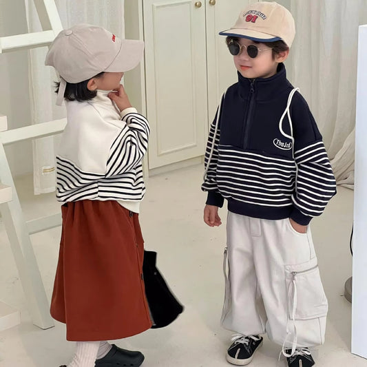 2023 Winter Girls' Solid Woolen Dress – Japanese Retro, Versatile (Half Skirt Design)