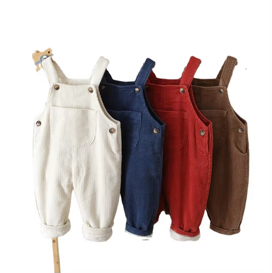 Unisex Kids Cotton Fleece Overalls – Casual Pants (100% Cotton)
