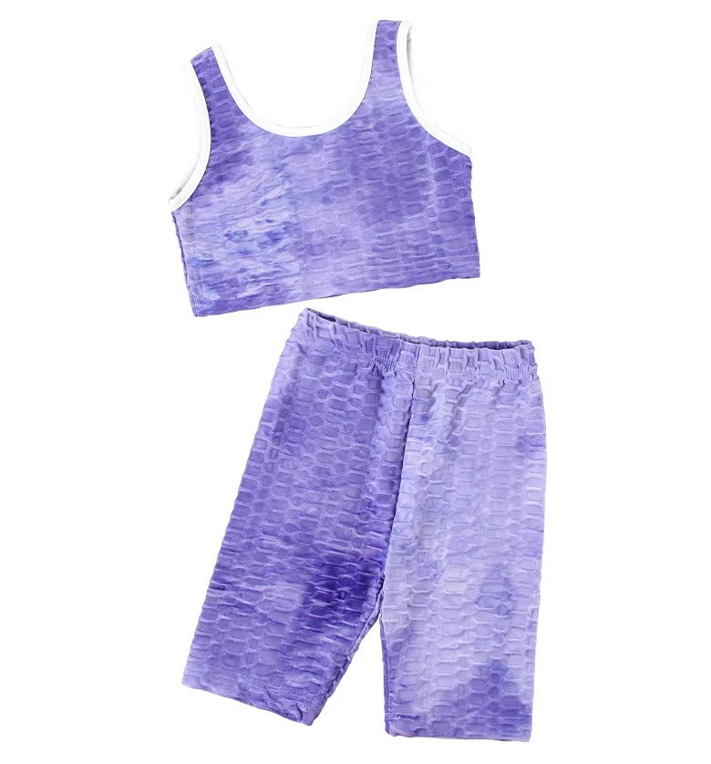 2021 Girls' Summer Sports Cycling Set – 3-8 Years, Vest & Shorts
