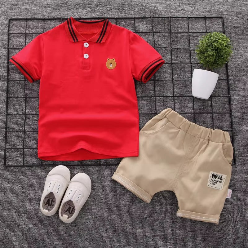 Boys' Summer Sports Two-Piece Sets – New, Short-Sleeve T-Shirt