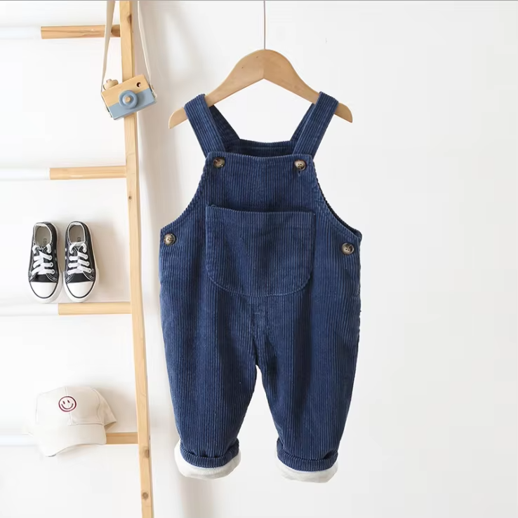 Unisex Kids Cotton Fleece Overalls – Casual Pants (100% Cotton)