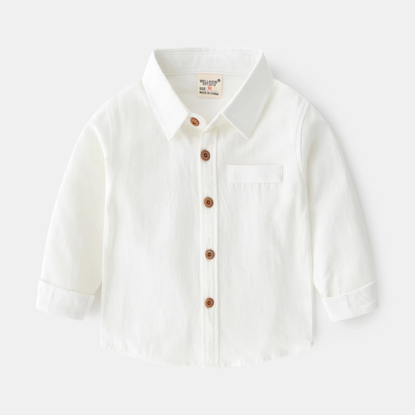 Korean Boys' Solid Color Long-Sleeve Shirts – New, Popular (Base Layer)