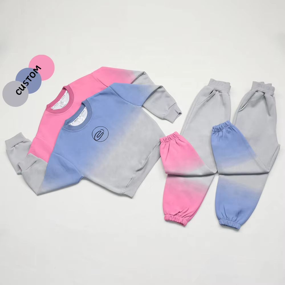 Boys' Autumn/Winter Sweatshirt Set – Pink, Screen-Printed