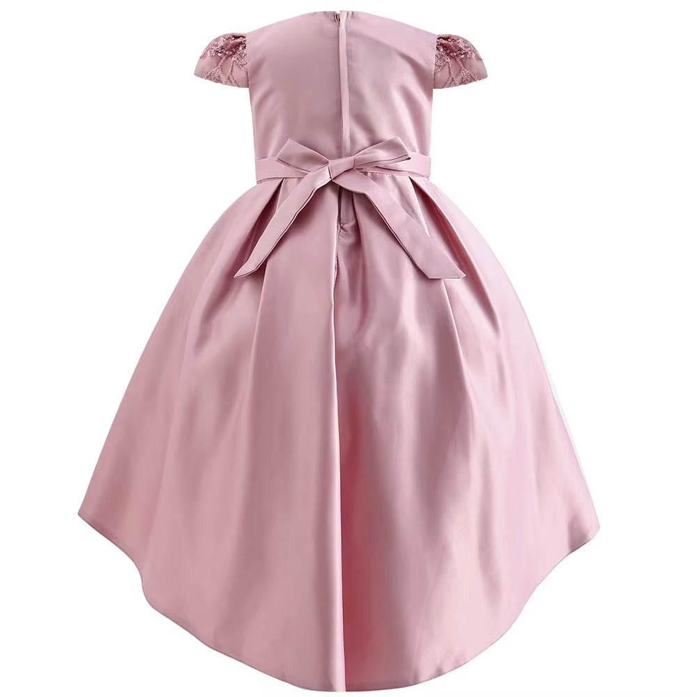 Girls' Formal Flower Dress – High Quality (Birthday/Party) Puff Sleeve Knee-Length