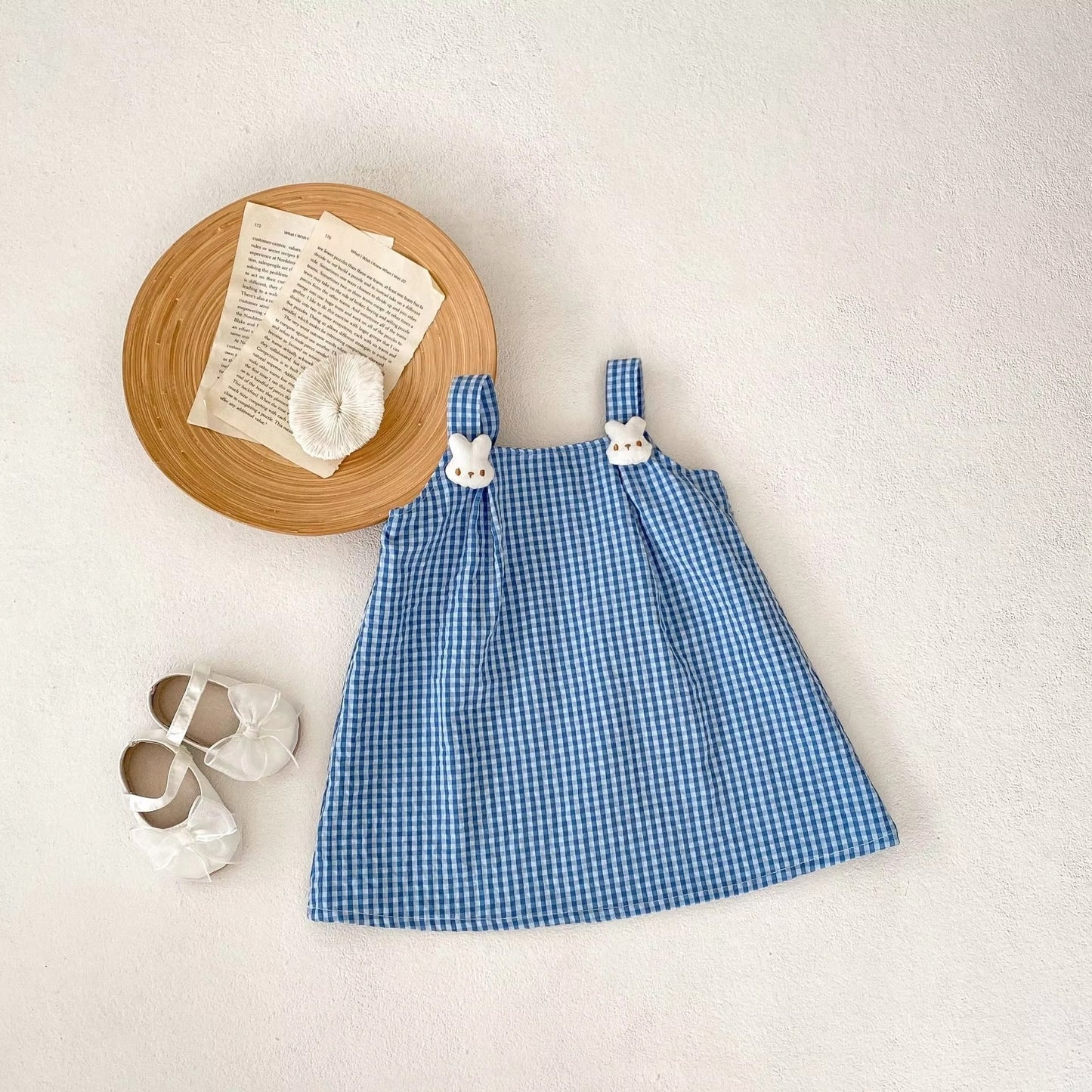 Summer Baby Girl Party Dress – 0-3 Years, Plaid Print Sleeveless Skirt
