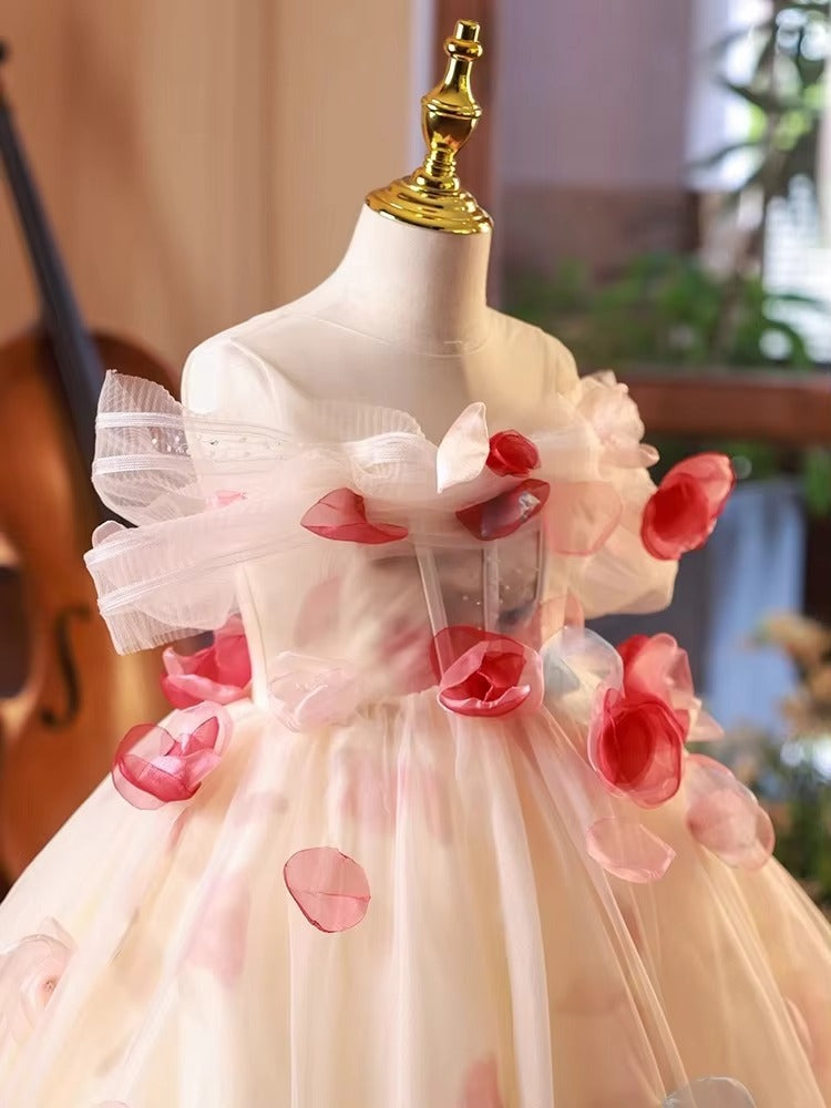 Girls' Princess Dress – Flower Design (For Catwalk, Hosting, Piano)