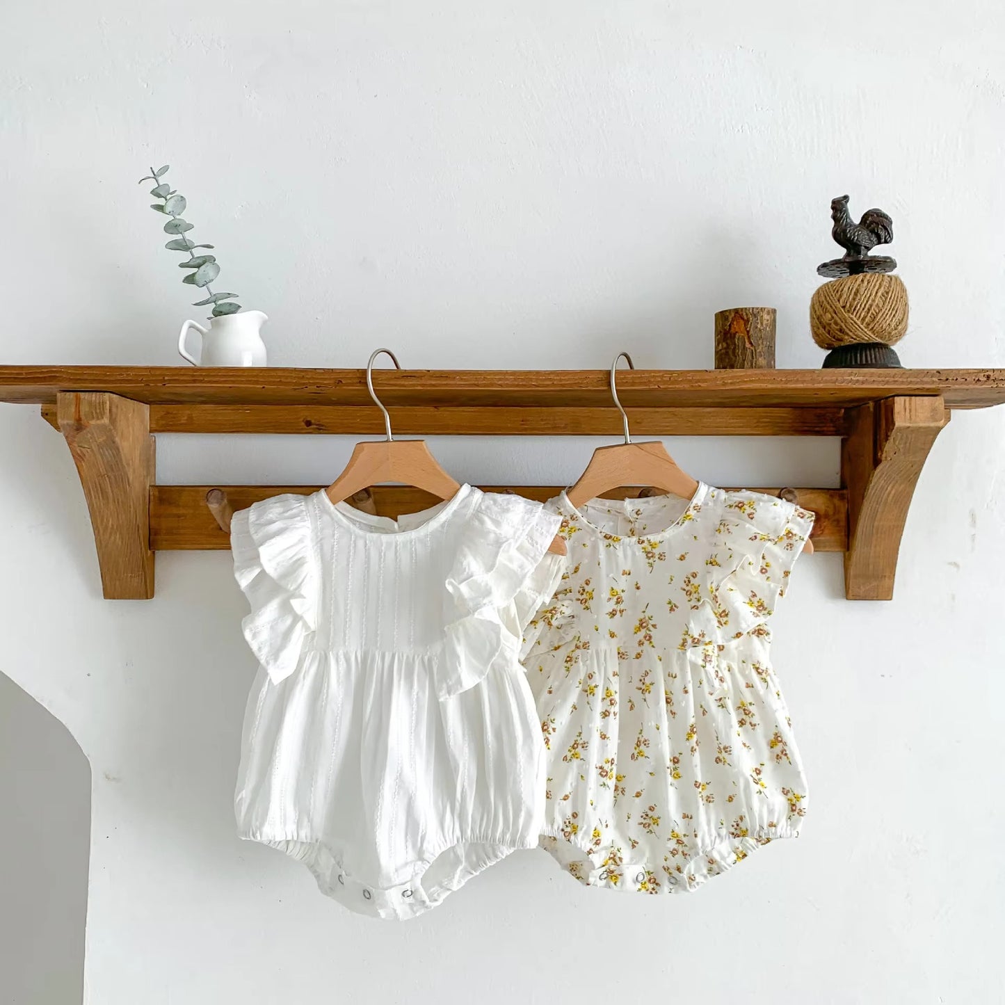 Summer Cute Baby Girls Floral Sleeve Romper