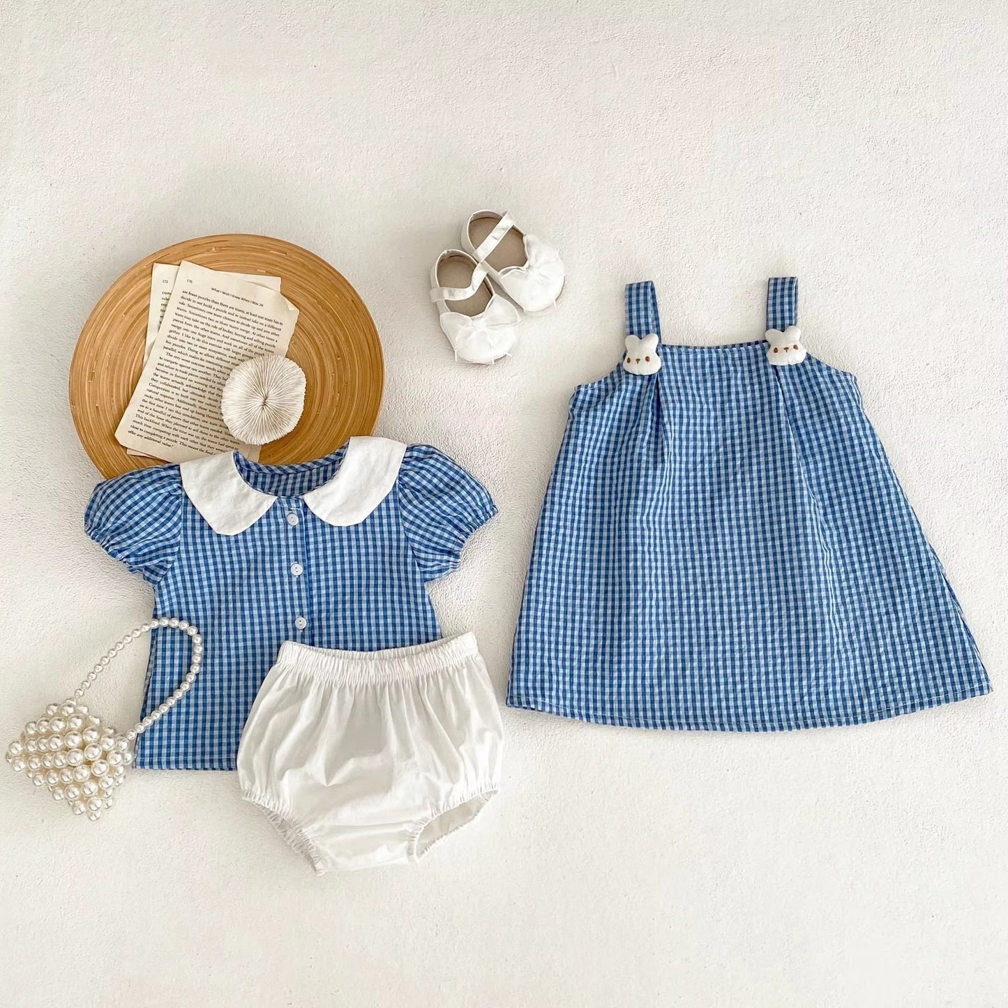 Summer Baby Girl Party Dress – 0-3 Years, Plaid Print Sleeveless Skirt