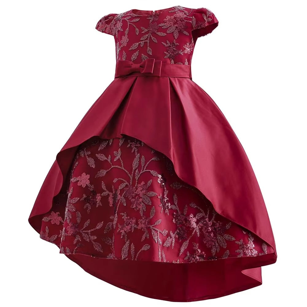 Girls' Formal Flower Dress – High Quality (Birthday/Party) Puff Sleeve Knee-Length