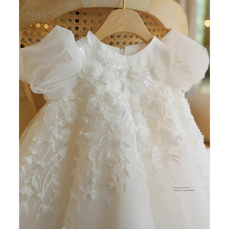 Girls' Korean High-Waisted Princess Dress – Luxury (9-11 Years, 1st Birthday/Party)
