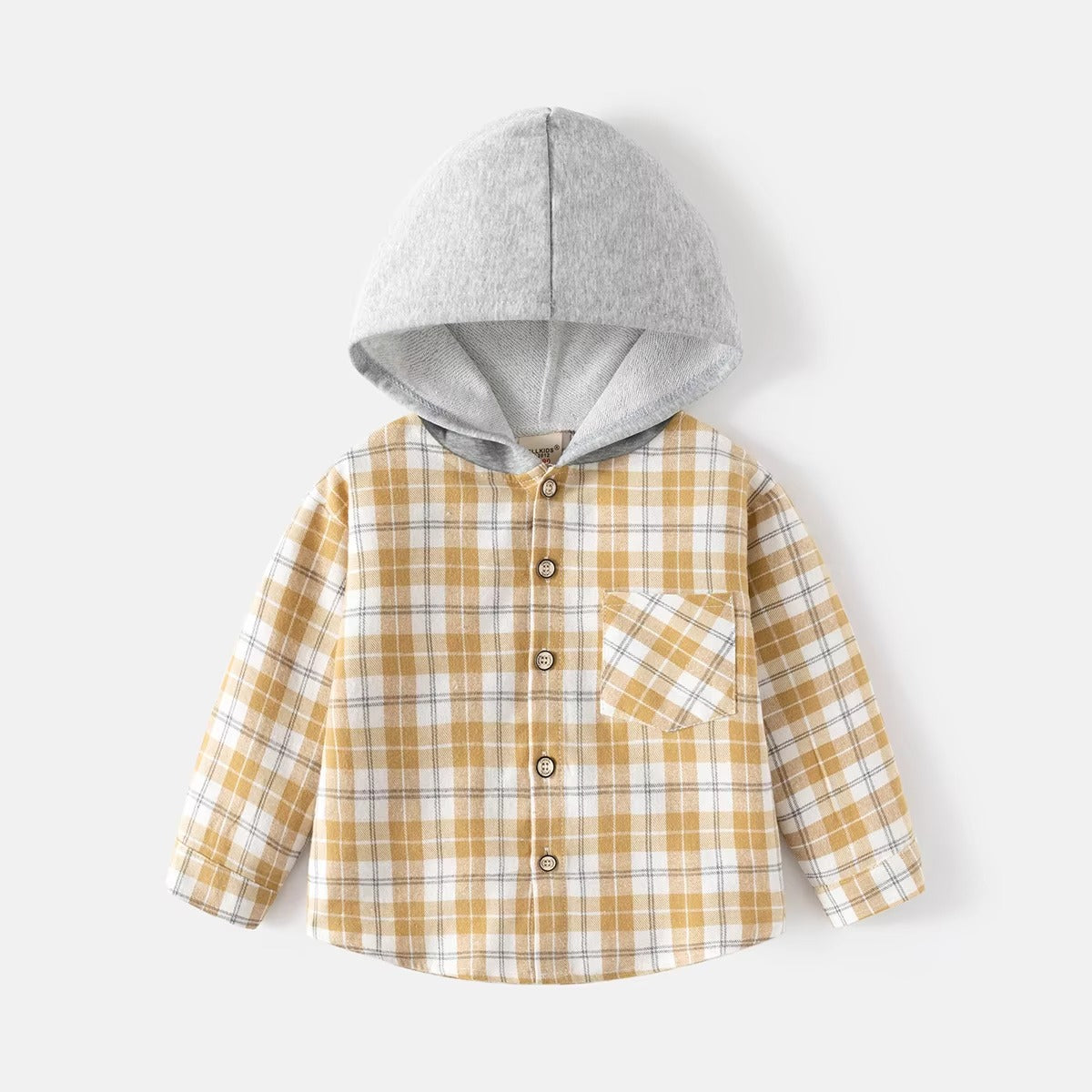 Korean Boys' Long-Sleeved Plaid Shirts – New, Hooded