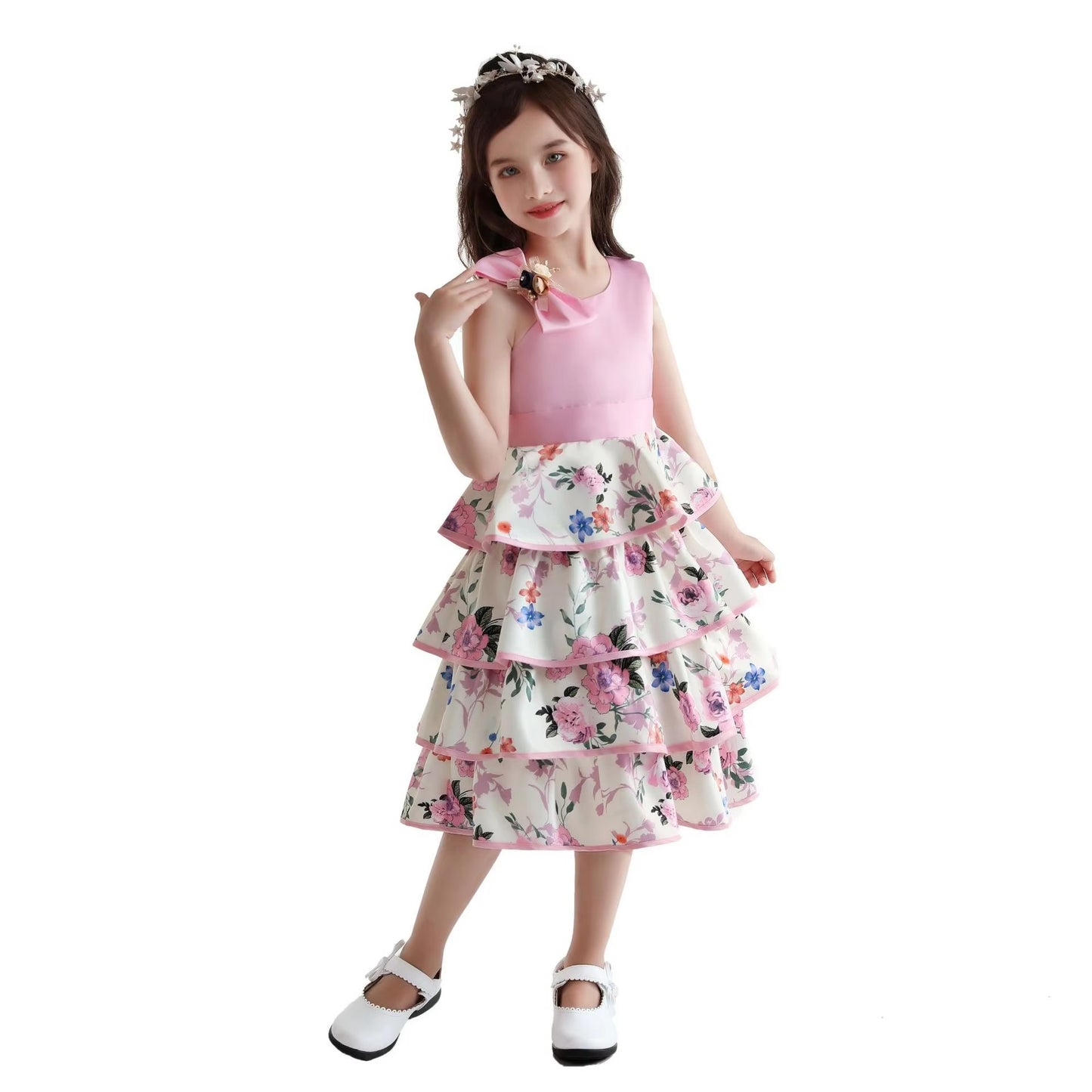 Wholesale Baby Girls' Cotton Princess Dresses – Summer, Printed (Party)
