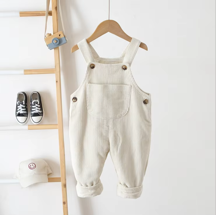 Unisex Kids Cotton Fleece Overalls – Casual Pants (100% Cotton)