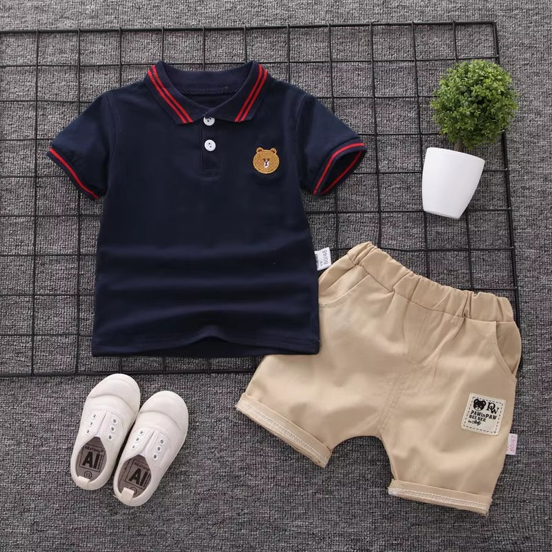 Boys' Summer Sports Two-Piece Sets – New, Short-Sleeve T-Shirt