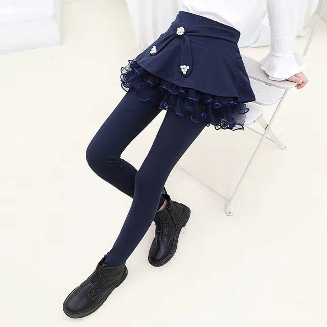 Girls' Spring Skirt-Leggings – Cotton, 3-9 Years Old