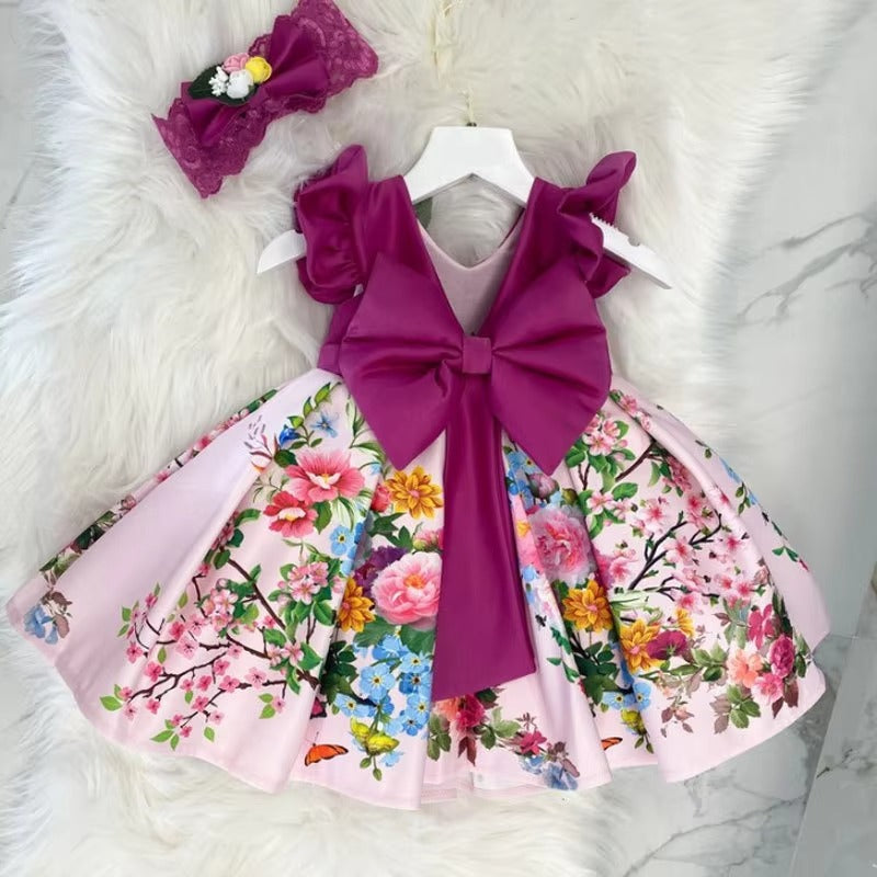 Baby Girl Tutu Dress Set – Bow, Headband (Christmas/Baptism/Flower Girl)