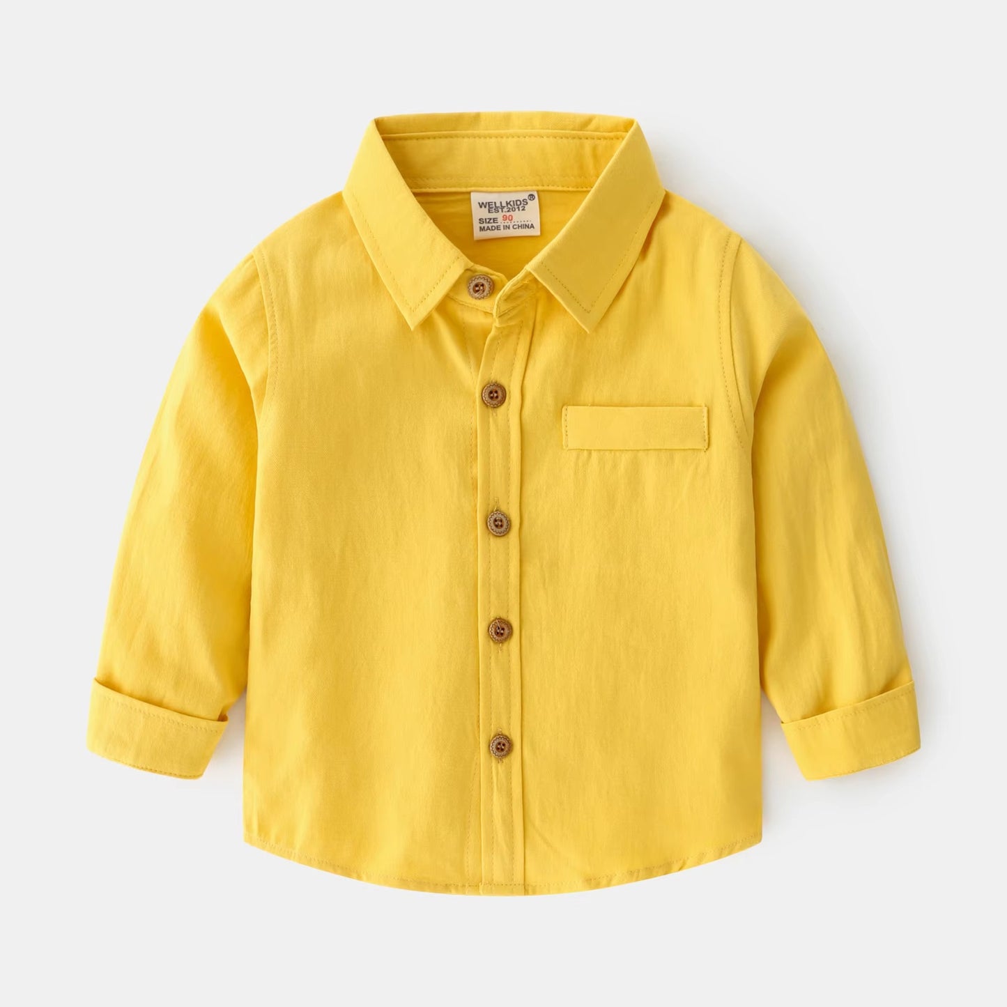 Korean Boys' Solid Color Long-Sleeve Shirts – New, Popular (Base Layer)