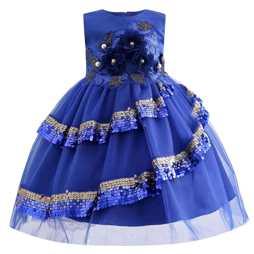 Girls' New Sequin Gown – Flower Girl (Birthday/Wedding/Party)