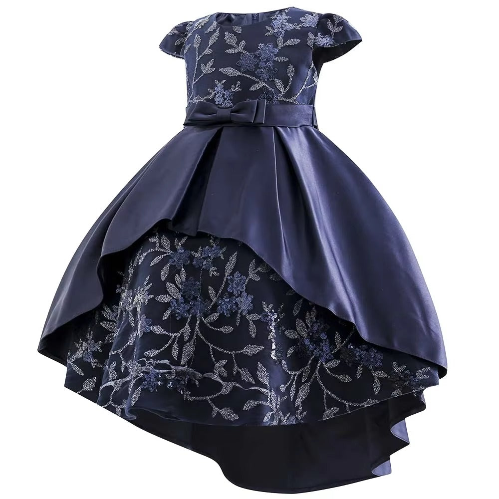 Girls' Formal Flower Dress – High Quality (Birthday/Party) Puff Sleeve Knee-Length