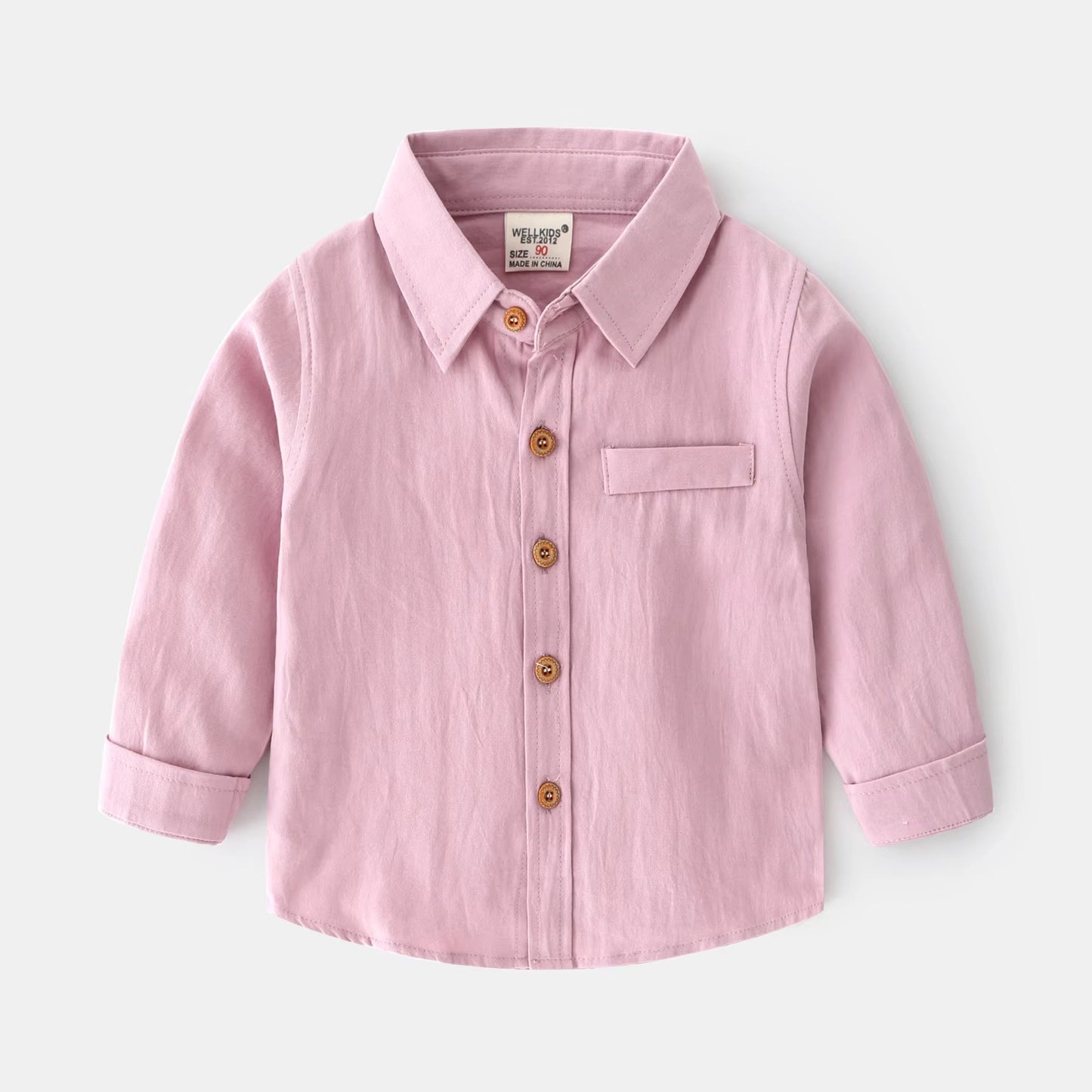 Korean Boys' Solid Color Long-Sleeve Shirts – New, Popular (Base Layer)
