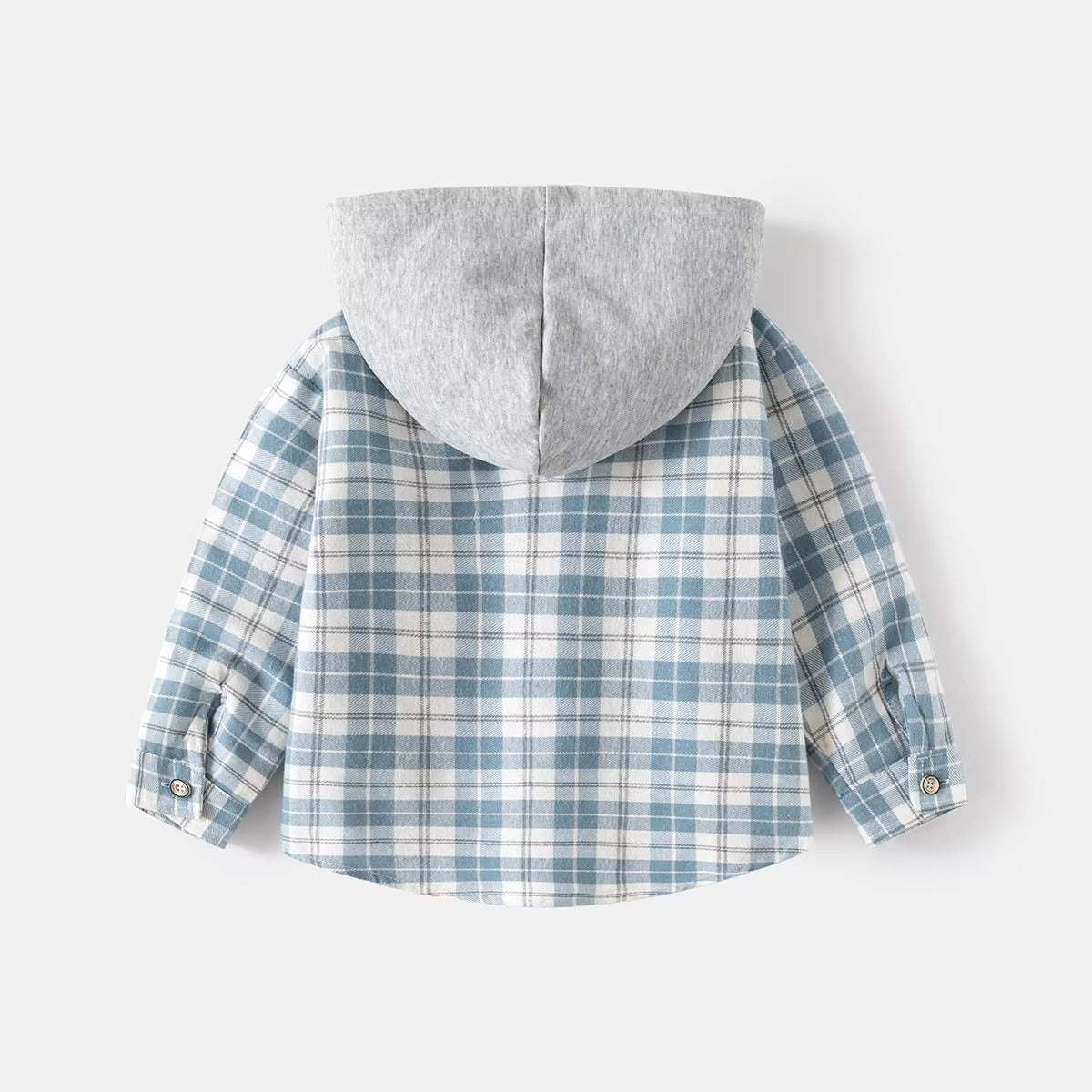 Korean Boys' Long-Sleeved Plaid Shirts – New, Hooded