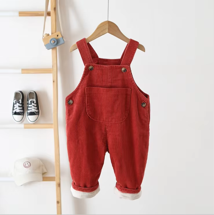 Unisex Kids Cotton Fleece Overalls – Casual Pants (100% Cotton)