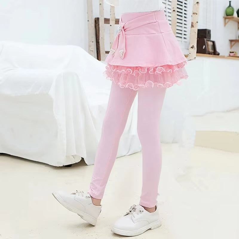 Girls' Spring Skirt-Leggings – Cotton, 3-9 Years Old