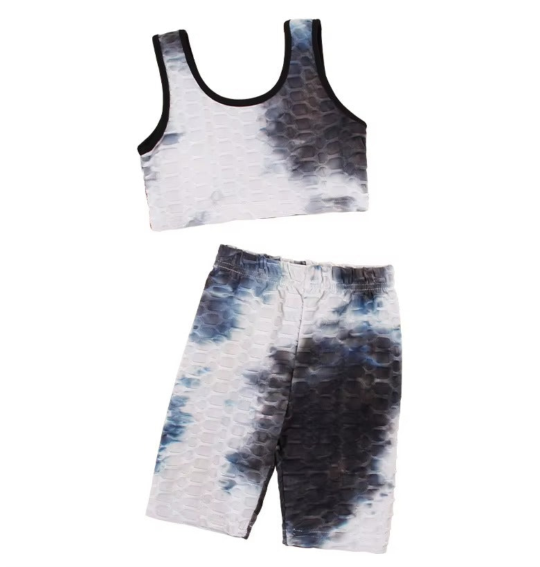 2021 Girls' Summer Sports Cycling Set – 3-8 Years, Vest & Shorts