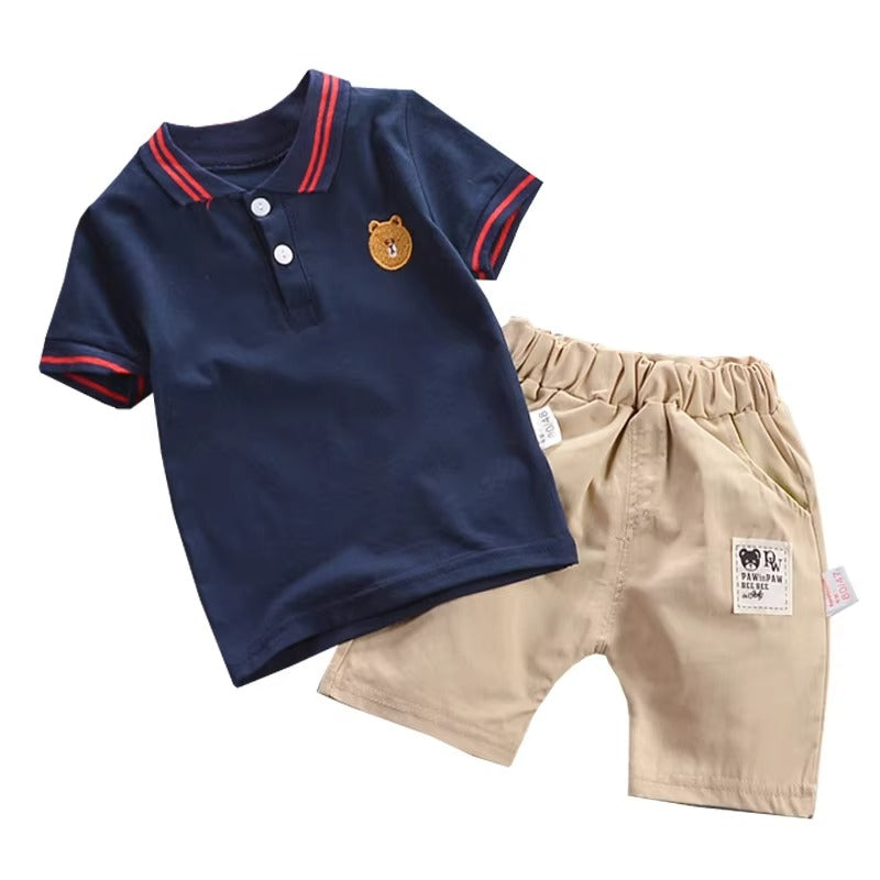 Boys' Summer Sports Two-Piece Sets – New, Short-Sleeve T-Shirt