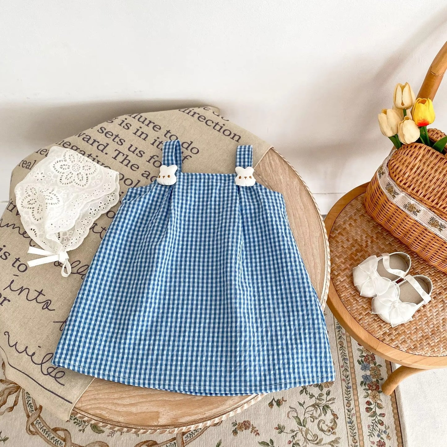 Summer Baby Girl Party Dress – 0-3 Years, Plaid Print Sleeveless Skirt