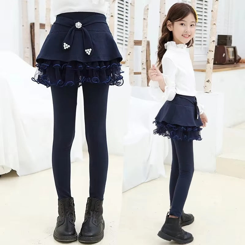 Girls' Spring Skirt-Leggings – Cotton, 3-9 Years Old