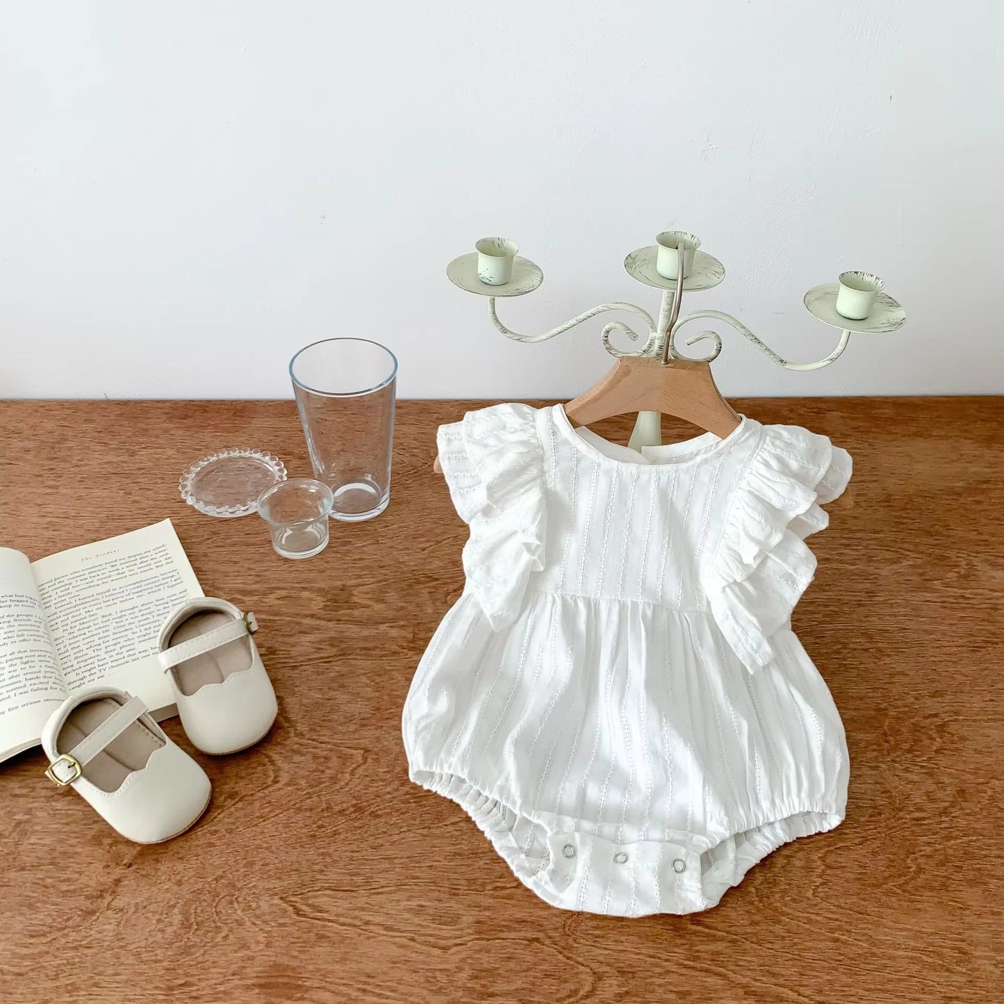 Summer Cute Baby Girls Floral Sleeve Romper