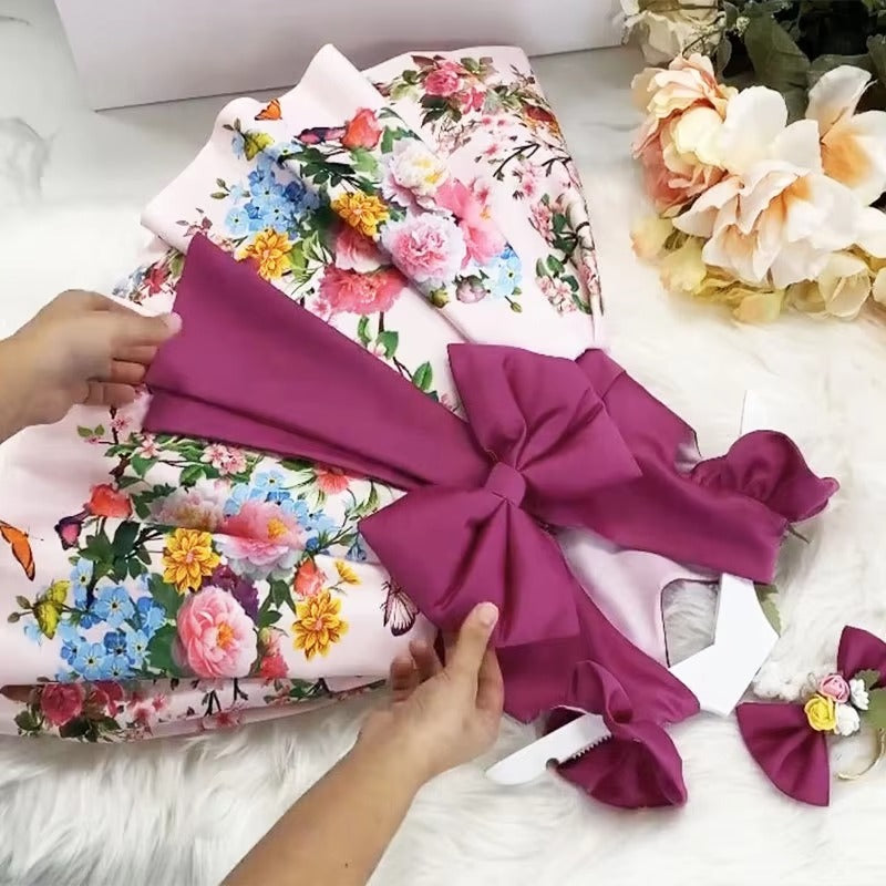 Baby Girl Tutu Dress Set – Bow, Headband (Christmas/Baptism/Flower Girl)
