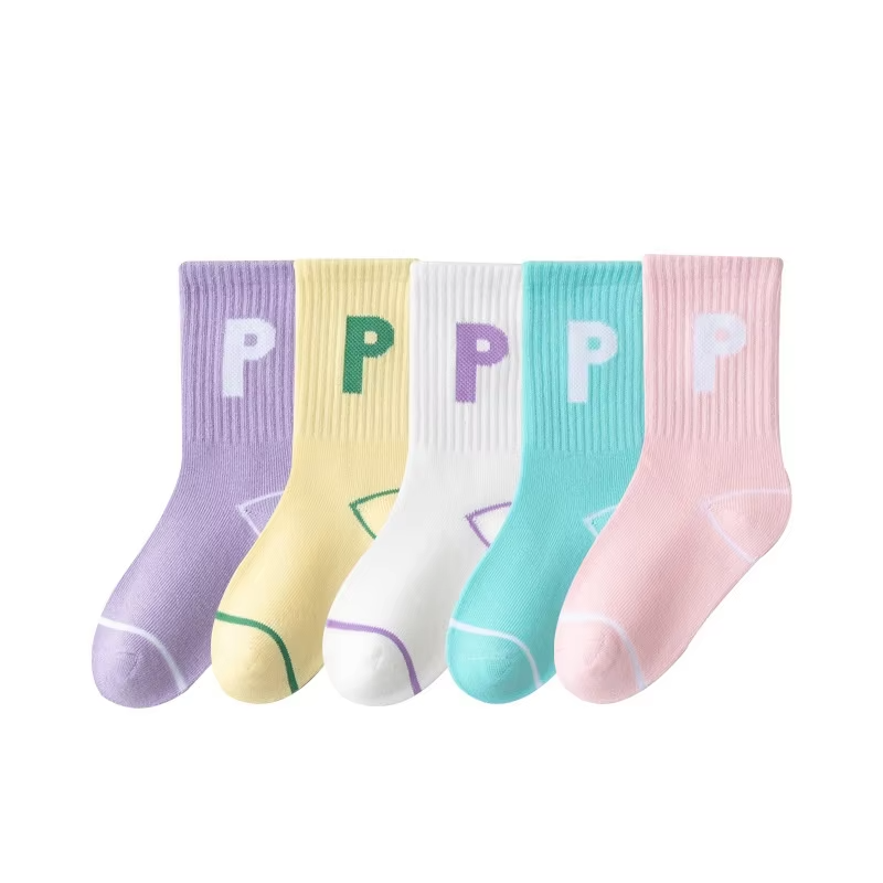 Girls' High-Quality Cotton Sports Crew – Breathable (1-12 Years, Fall/Winter)