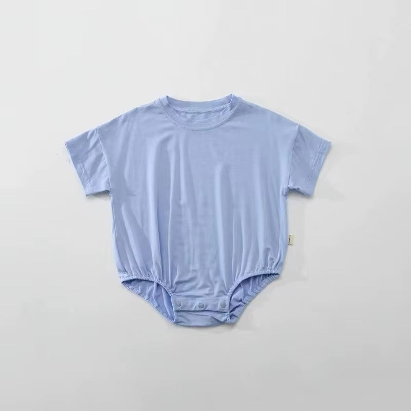 Customized Baby Neutral Summer Clothes – O-Neck Bubble Romper, Bodysuit, T-Shirts