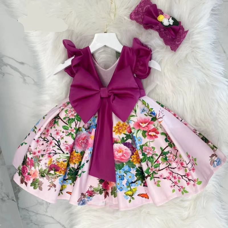 Baby Girl Tutu Dress Set – Bow, Headband (Christmas/Baptism/Flower Girl)