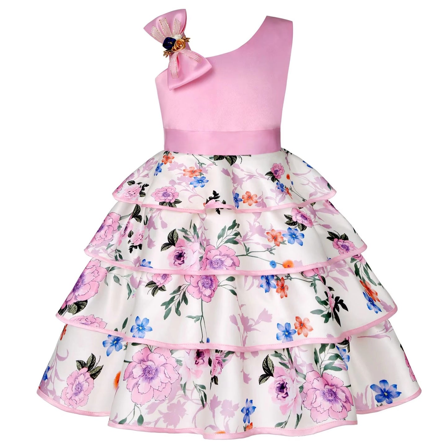 Wholesale Baby Girls' Cotton Princess Dresses – Summer, Printed (Party)