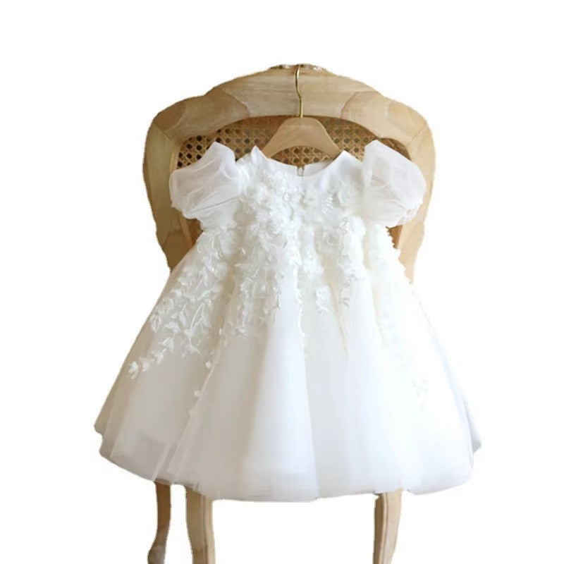 Girls' Korean High-Waisted Princess Dress – Luxury (9-11 Years, 1st Birthday/Party)