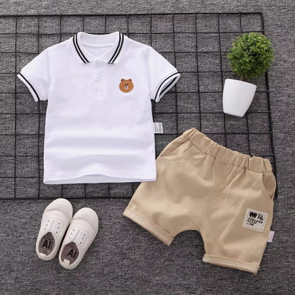 Boys' Summer Sports Two-Piece Sets – New, Short-Sleeve T-Shirt