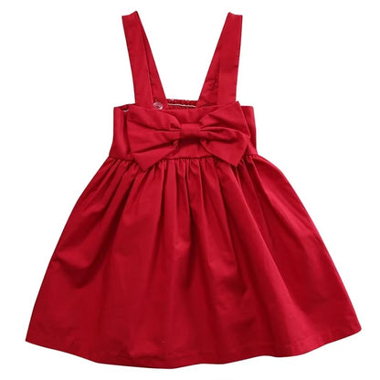Baby Girls' Red Sundress – Bowknot Sleeveless Princess Dress