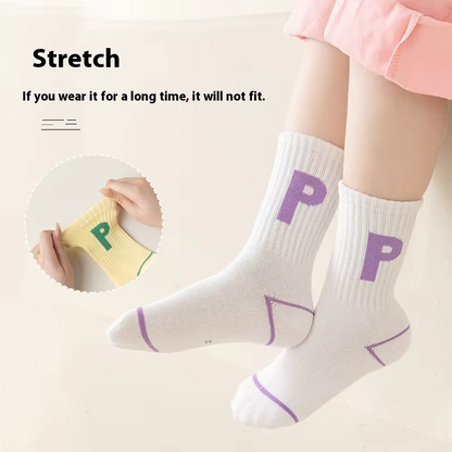 Girls' High-Quality Cotton Sports Crew – Breathable (1-12 Years, Fall/Winter)