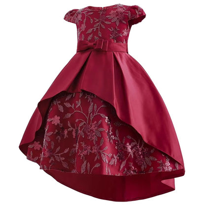 Girls' Formal Flower Dress – High Quality (Birthday/Party) Puff Sleeve Knee-Length