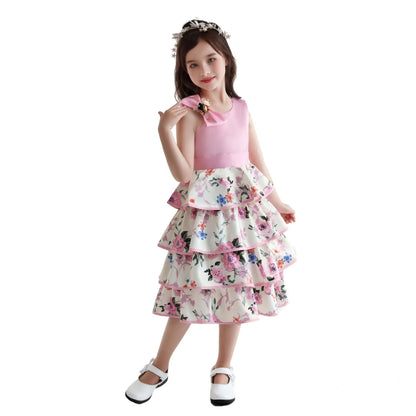 Wholesale Baby Girls' Cotton Princess Dresses – Summer, Printed (Party)