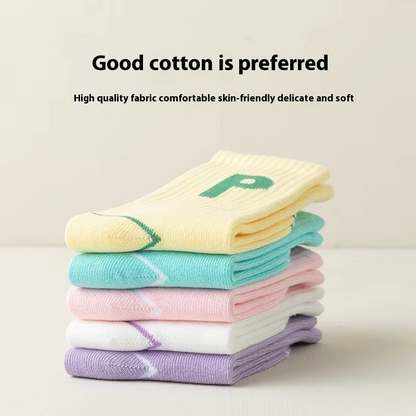 Girls' High-Quality Cotton Sports Crew – Breathable (1-12 Years, Fall/Winter)