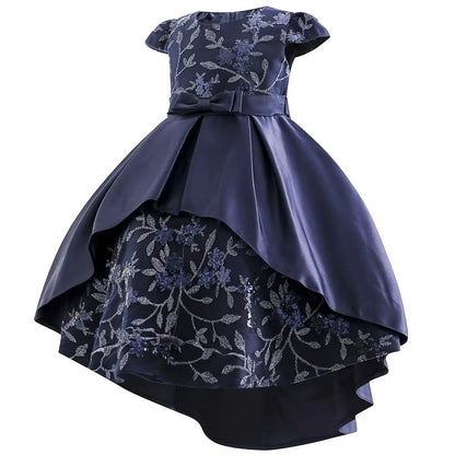 Girls' Formal Flower Dress – High Quality (Birthday/Party) Puff Sleeve Knee-Length