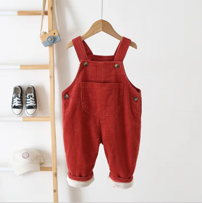 Unisex Kids Cotton Fleece Overalls – Casual Pants (100% Cotton)