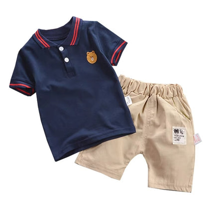 Boys' Summer Sports Two-Piece Sets – New, Short-Sleeve T-Shirt